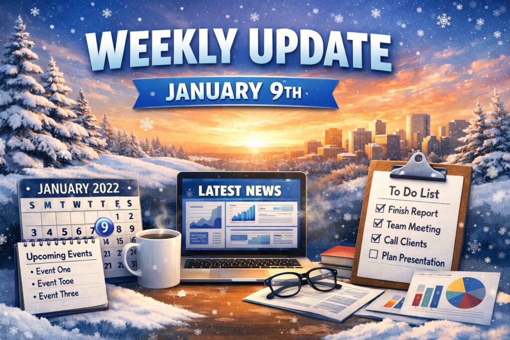 Image that says weekly update January 9th
