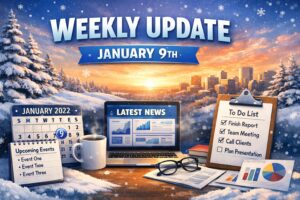 Image that says weekly update January 9th