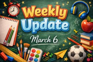 Image that says Weekly Update March 6